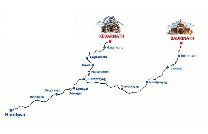 Do Dham Yatra Route Map